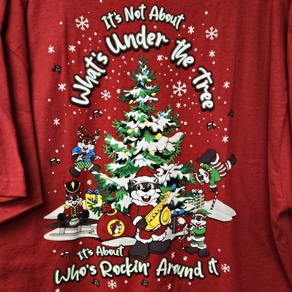 Buc-ee's Christmas Rocking around t-shirt Red XL - Picture 3 of 6